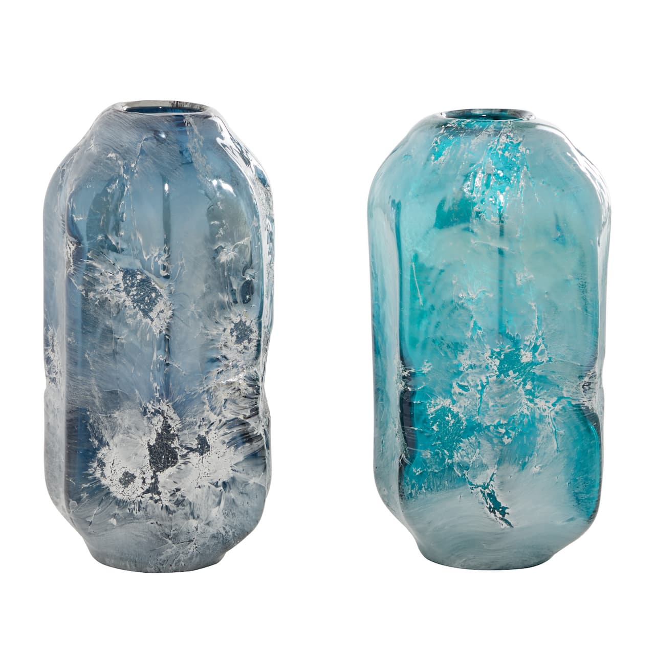 The Novogratz 11.5&#x22; Blue Glass Contemporary Vase Set